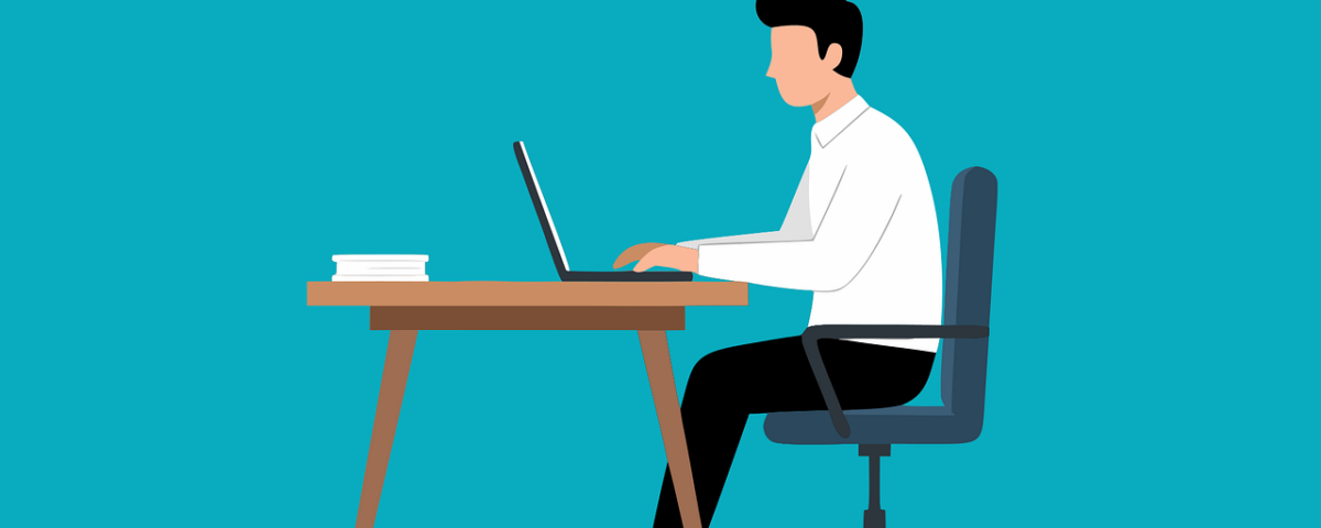 Free office worker computer vector